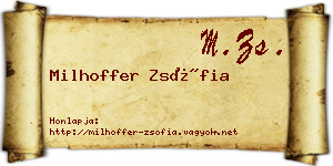 Milhoffer Zsófia névjegykártya