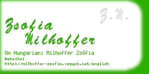 zsofia milhoffer business card